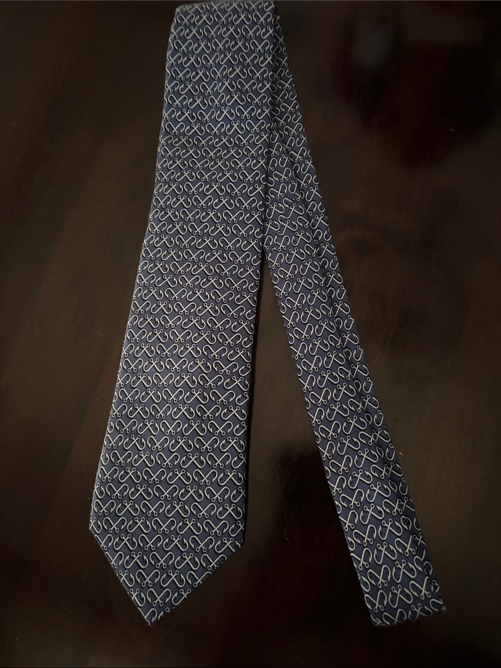 Vineyard Vines Classic Navy Fish Hooks  Patterned Men's Tie